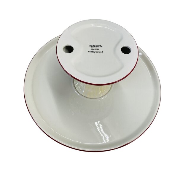 Pfaltzgraff Holiday Garland Ceramic Cake Stand Red & White Christmas Plate - Picture 6 of 8